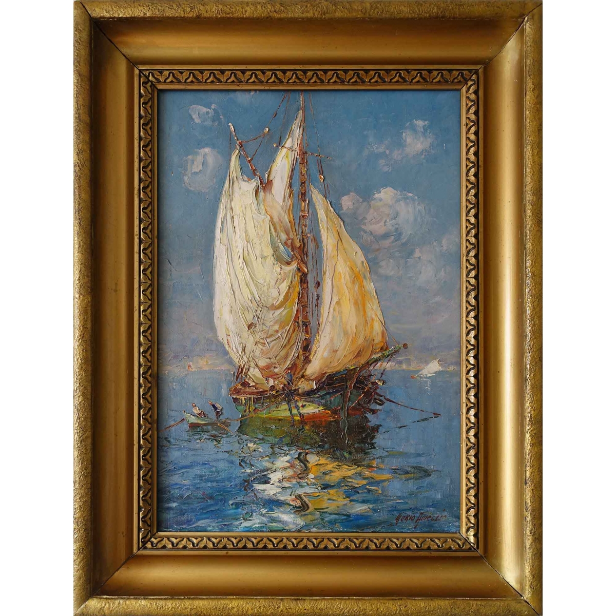 Merio Ameglio. Huile sur toile. La tartane.