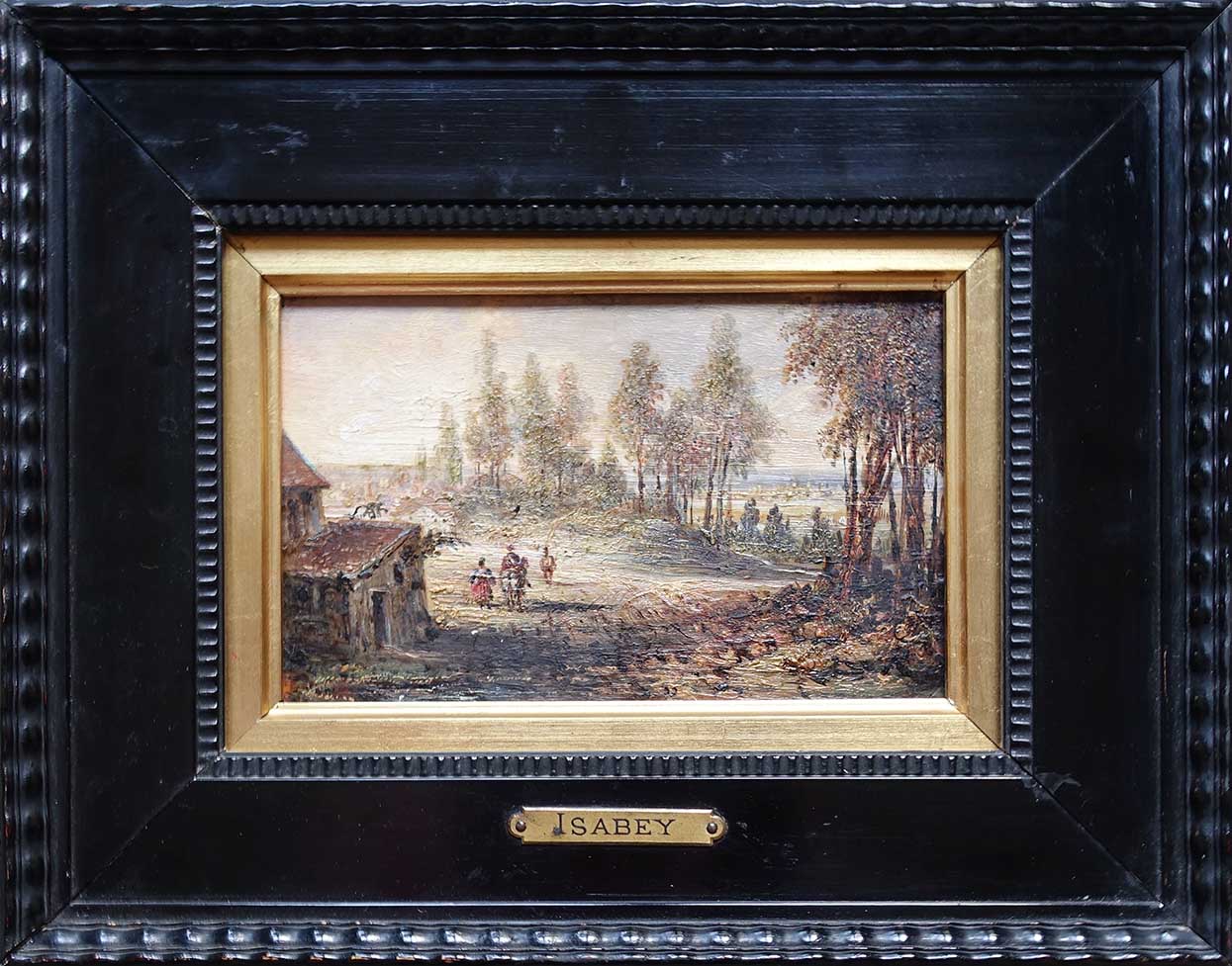 Cavalier et vivandière dans un paysage. Suiveur d'Isabey. Acaht tableau art décoration