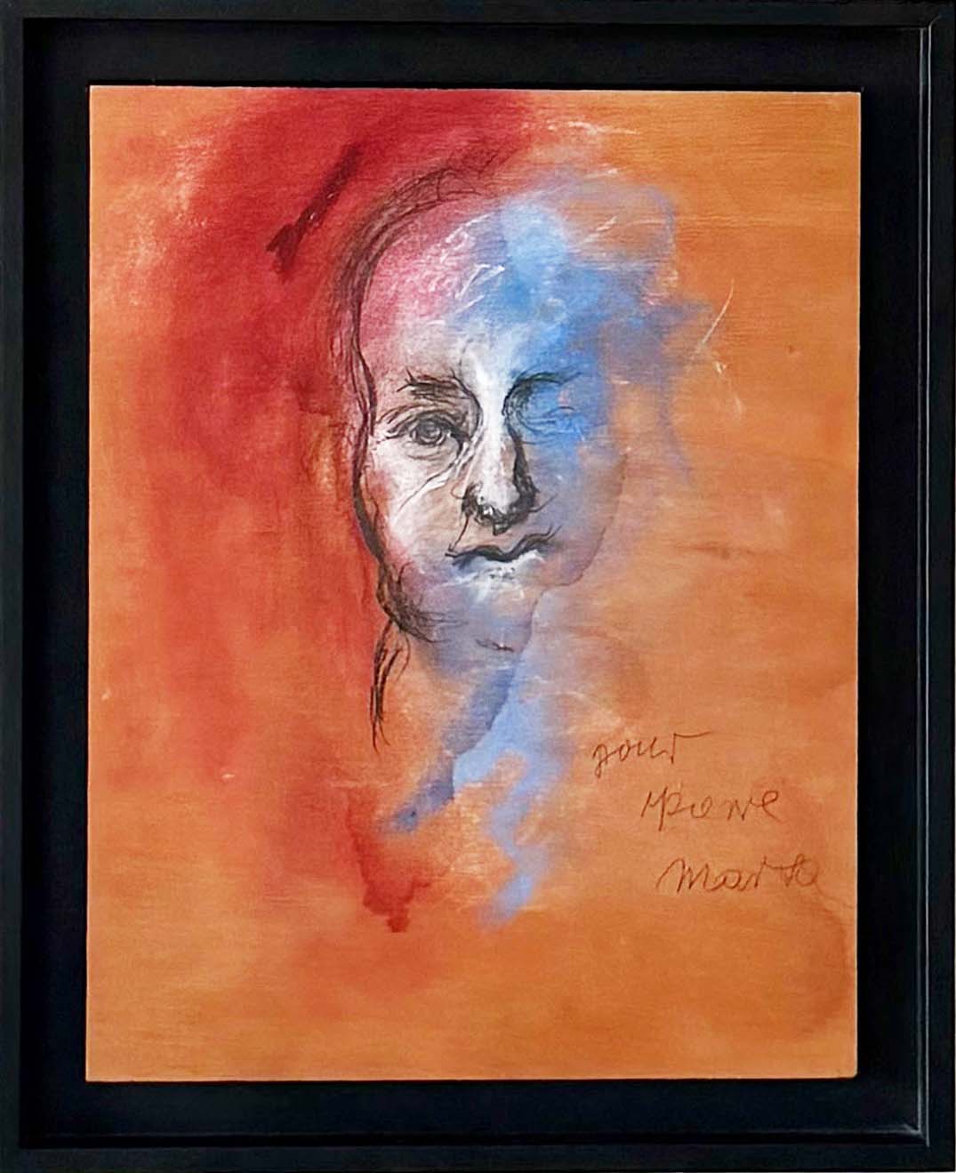 Martha Kuhn-Wener. Portrait tricolore. Achat expressionnisme allemand. Achat art moderne,
