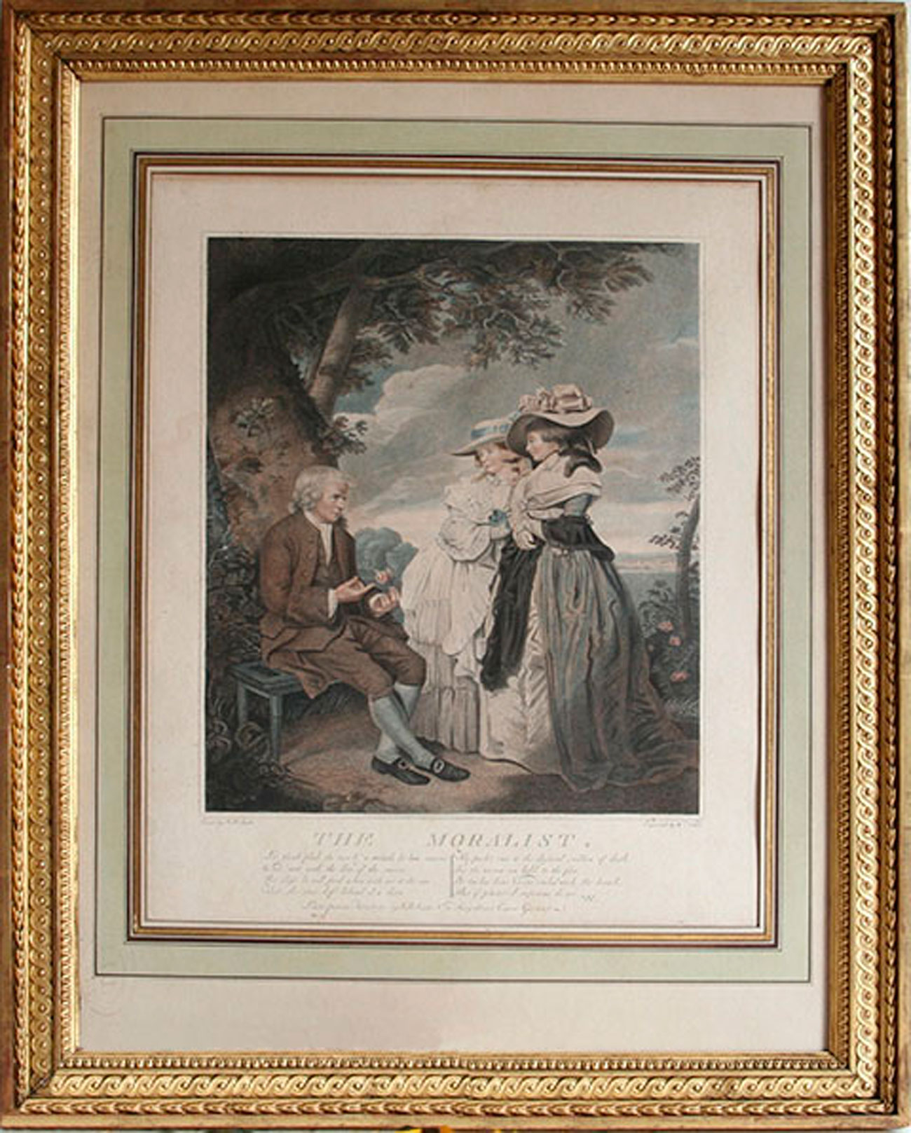 achat tableau gravure XVIIIème siècle The moralist