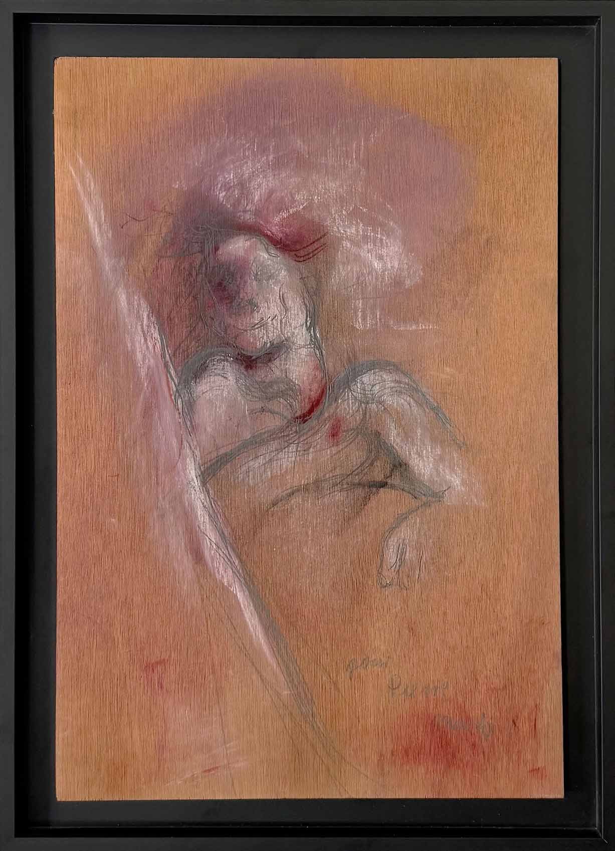 Martha Kuhn-Weber. Pasolini Technique mixte. achat tableau, achat expressionisme, achat pasolini, 