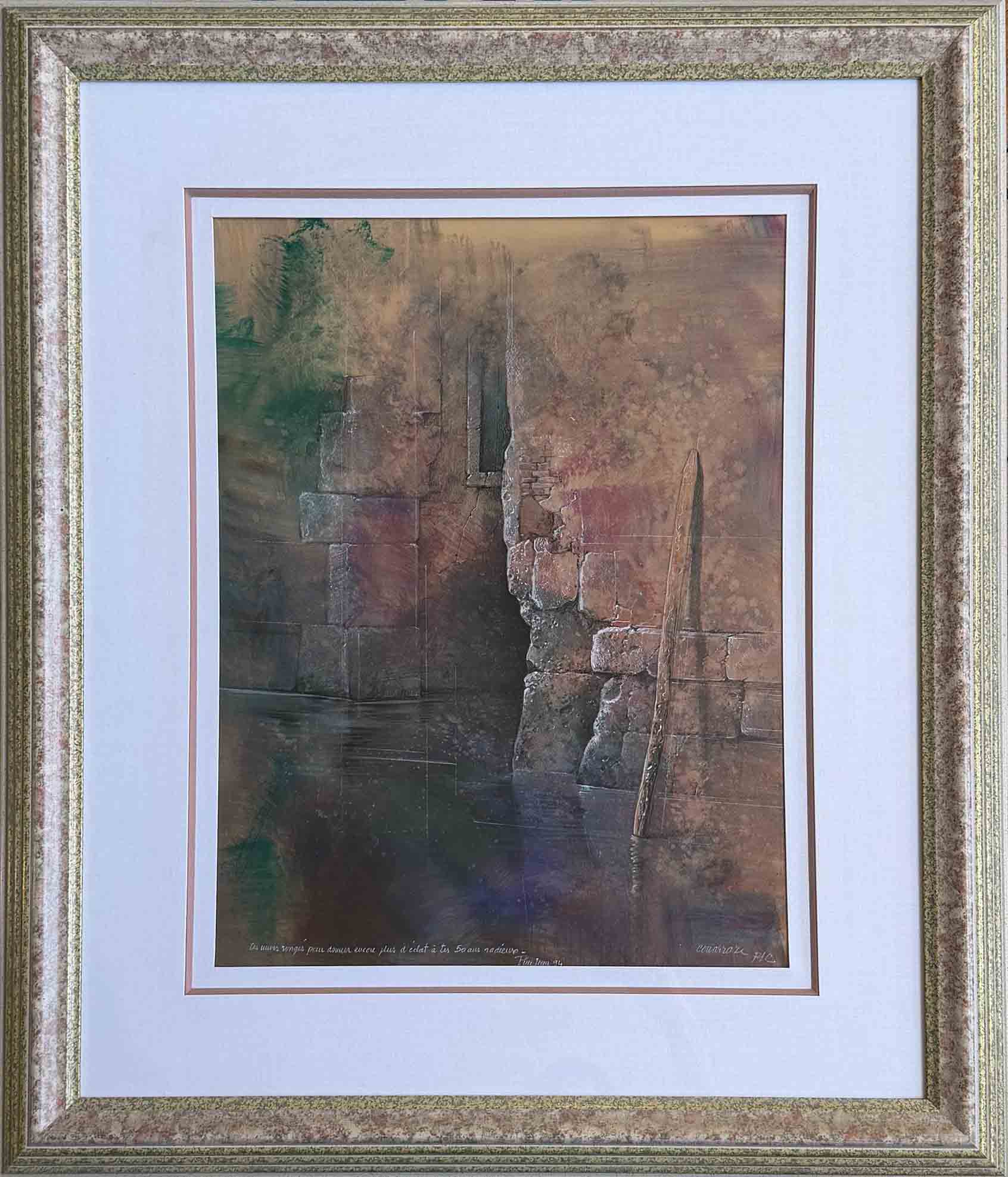 Pierre-Jean Couarraze. Vue de mur. Achat tableau, achat ruines, achat art contemporain, 
