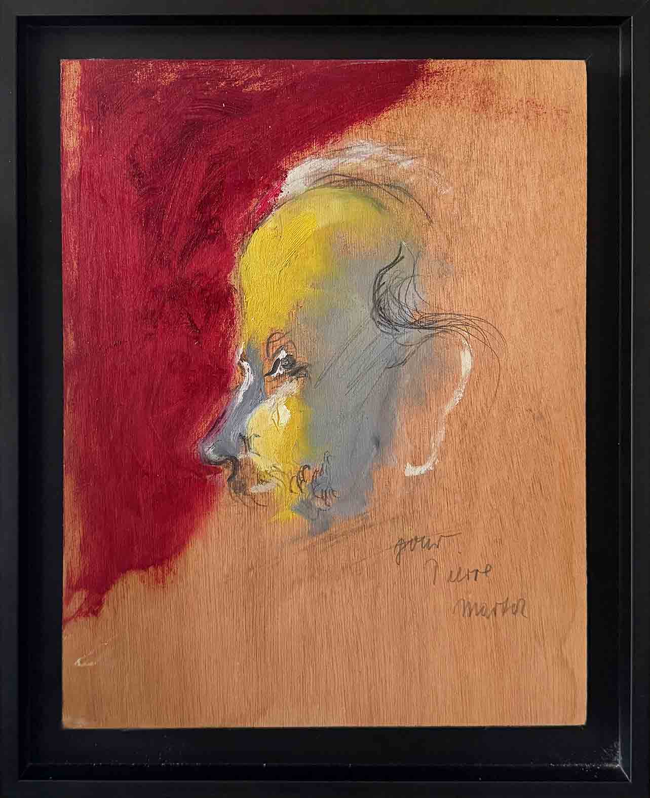 Martha Kuhn-Weber. Portrait au front jaune. Achat tableau, achat expressionnisme allemand,