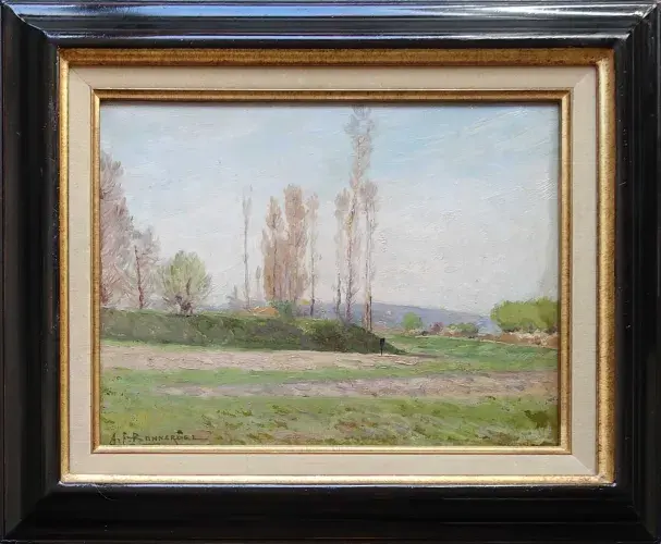 Alexandre Bonnardel. Huile sur carton. La butte aux peupliers. Achat décoration tableaux vente