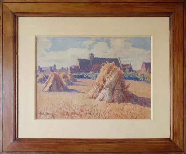 Achille Phobrien. Les meules. XIXème. Achat art, achat tableau, achat décoration