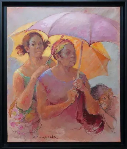 Les parapluies. J. Tollet-Loëb. Achat art, achat tableau, achat décoration