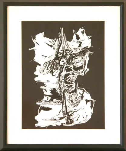 achat tableau peinture Clown blanc sur noir de Michel Faublée
