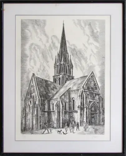 achat tableau gravure décoration Eglise de Albert Decaris 