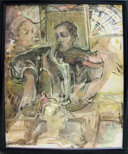achat tableau peinture décoration Georgescu Les musiciens