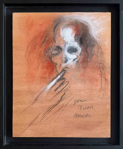 Martha Kuhn-Weber. Interrogation. Achat expressionnisme allemand, achat portrait