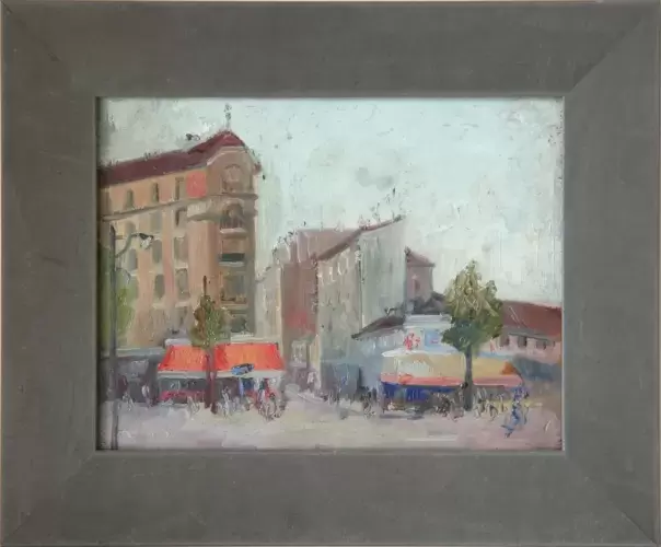 achat tableau peinture Montmartre. La place du Tertre. Ecole de Paris