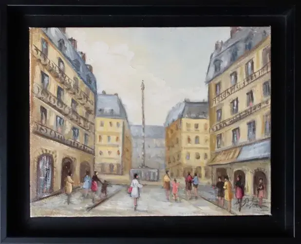 Michel Pabois. Place Vendôme. Huile sur toile. Achat art, achat tableau, décoration