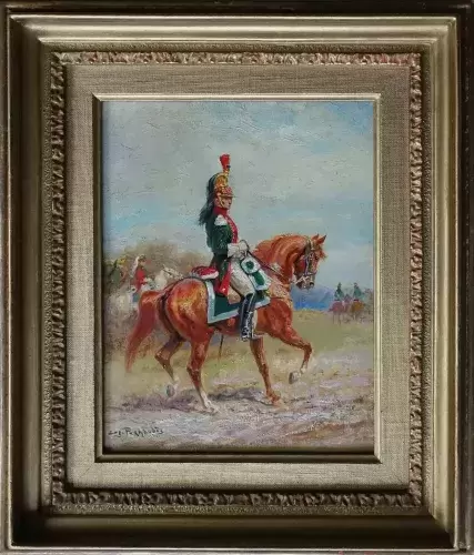 Eugène Péchaubès. Dragon de ligne. Sous-officier en grand uniforme.Premier Empire. Achat art moderne