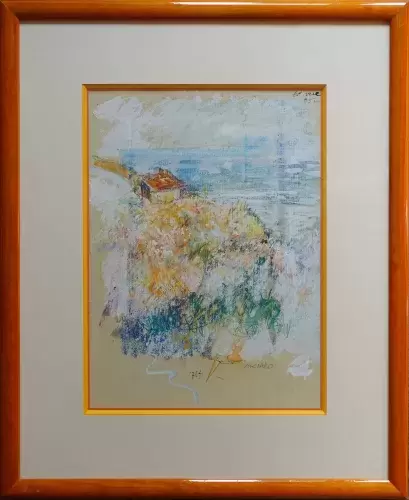 La vue. Technique mixte sur papier vergé de Jacques Pecnard achat art décoration