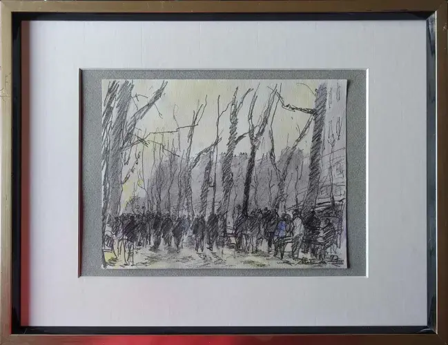 Toshio Matsuda dessin Boulebard à Paris achat art tableau décoration