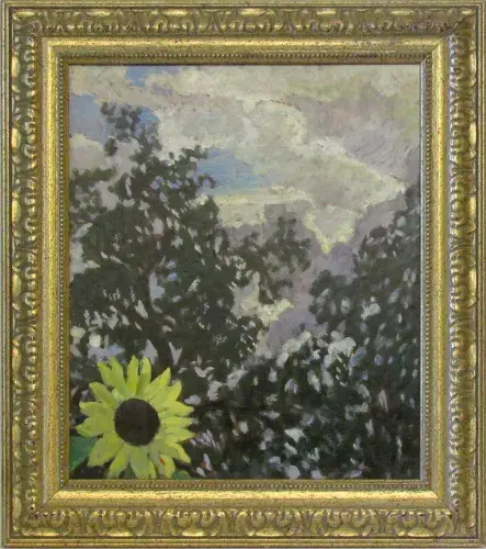 achat tableau peinture Tournesol de Marie-Lucie Nessi-Valtat huile sur isorel