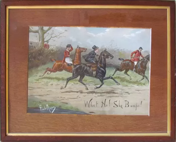 Gouache-FINCH MASON George-What! No! She bumps-Eh ben, ça r'bondit