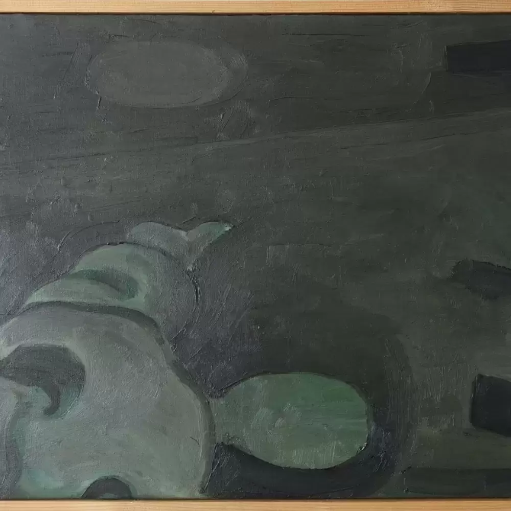 Charles Hoffman. Abstraction en vert. Acaht tableau art décoration