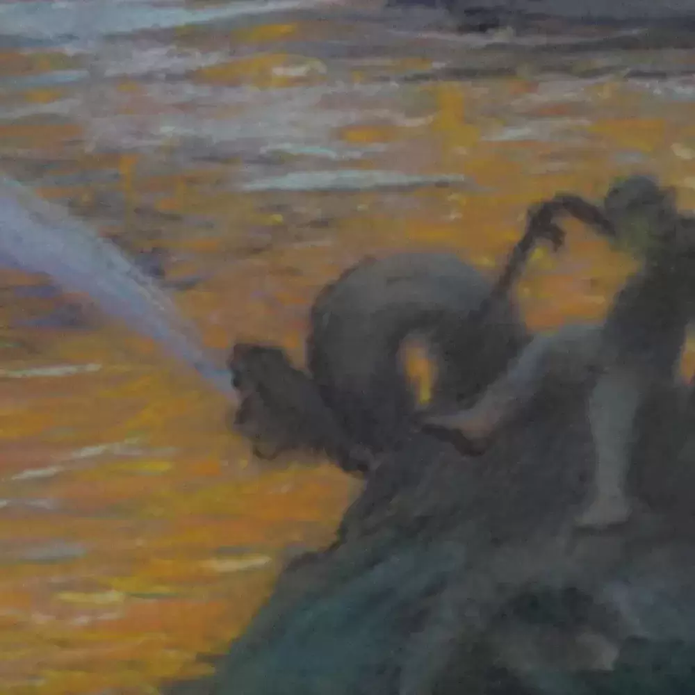 Les grandes eaux à Versailles. Jean-Marie Boulan. Pastel. Achat art décoration