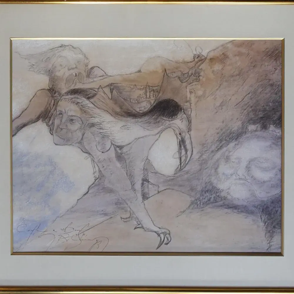Jean-Baptiste Chéreau. Compte à rebourd. Pastel et fusain.