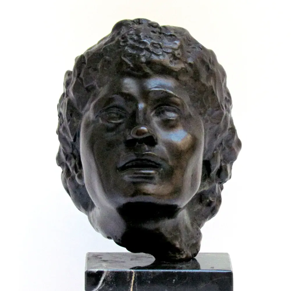 Tête de femme bouche ouverte, d'après Auguste Rodin. Acaht sculpture, achat bronze,