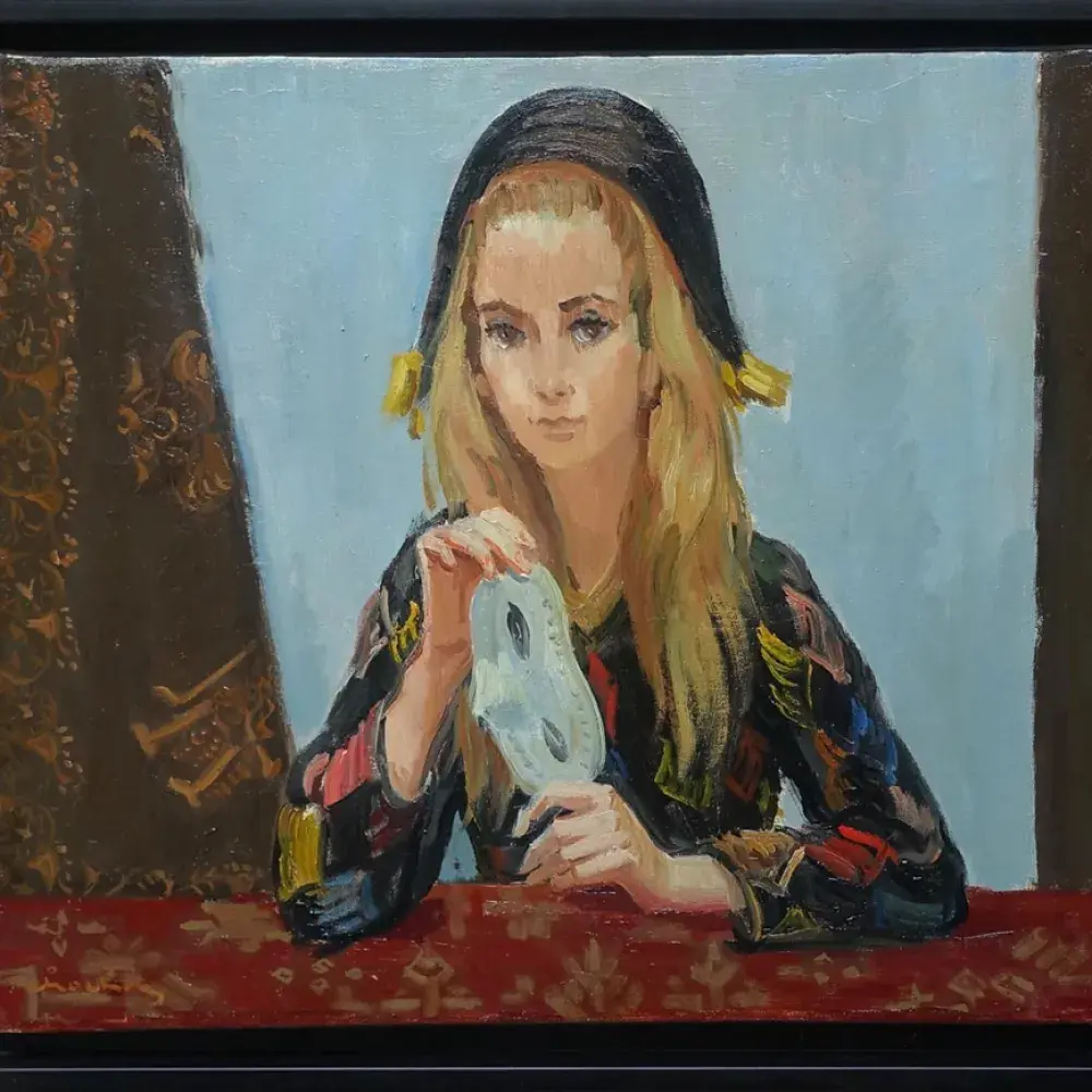 André Chochon. Arlequine. Huile sur toile. Achat art. Achat tableau.