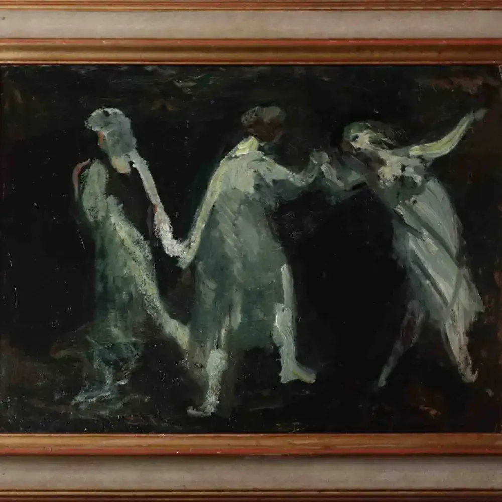 Lucien Mainssieux. Les trois Grâces. Achat tableau, achat mythologie, achat danse