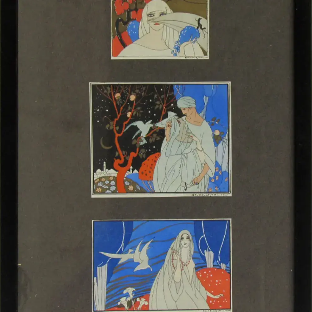 Mille et une nuits achat tableau Princesses et Couple d'Umberto Brunelleschi 