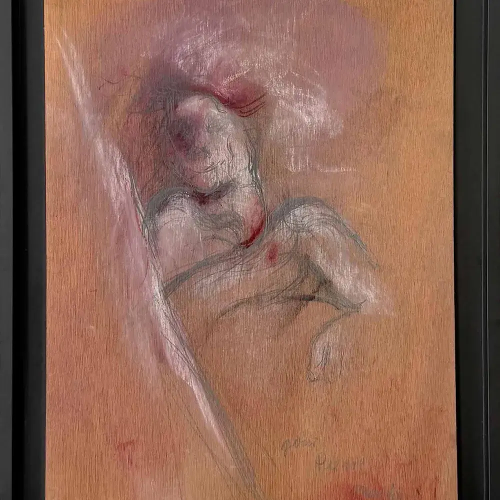 Martha Kuhn-Weber. Pasolini Technique mixte. achat tableau, achat expressionisme, achat pasolini, 