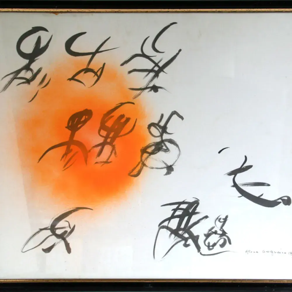 achat tableau peinture décoration pictogrammes au soleil aline gagnaire 