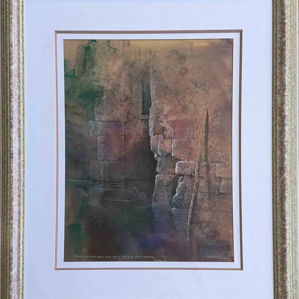 Pierre-Jean Couarraze. Vue de mur. Achat tableau, achat ruines, achat art contemporain, 