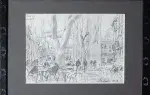 Toshio Matsuda. La place Pie en Avigno. 2001. Crayon sur papier.