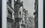 Pierre Chaux. Lavis d'encre. Rue Hautefeuille.