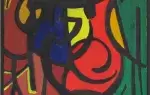 achat tableau peinture Causerie de Michel Cadoret gouache Mexique