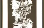 achat tableau peinture Clown blanc sur noir de Michel Faublée