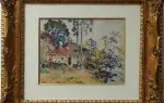 Henri Pailler. Paysage fauve. Aquarelle. achat art décoration