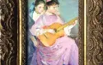 achat tableau peinture décoration jeunes filles à la guitare de grigori radtchenko