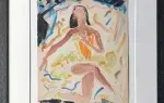 Nicolas Sternberg. Yvette Chauviré. Aquarelle. Achat tableau danse