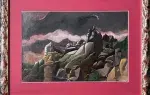 Paul Ackerman. Château et rochers. Achat tableau, achat art moderne, achat judaïca,