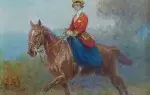 Amazone. Chasse à courre. Huile sur toile Eugène Péchaubès achat cadeau art moderne décoration tableau