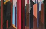 Huile sur toile Ville sombre d'Andrée Pollier Achat tableau peinture